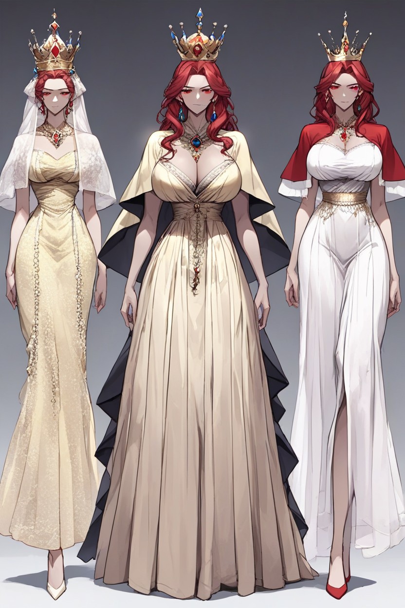 Pechos Grandes, Rococo Ball Gown, Braided Hair Hentai IA
