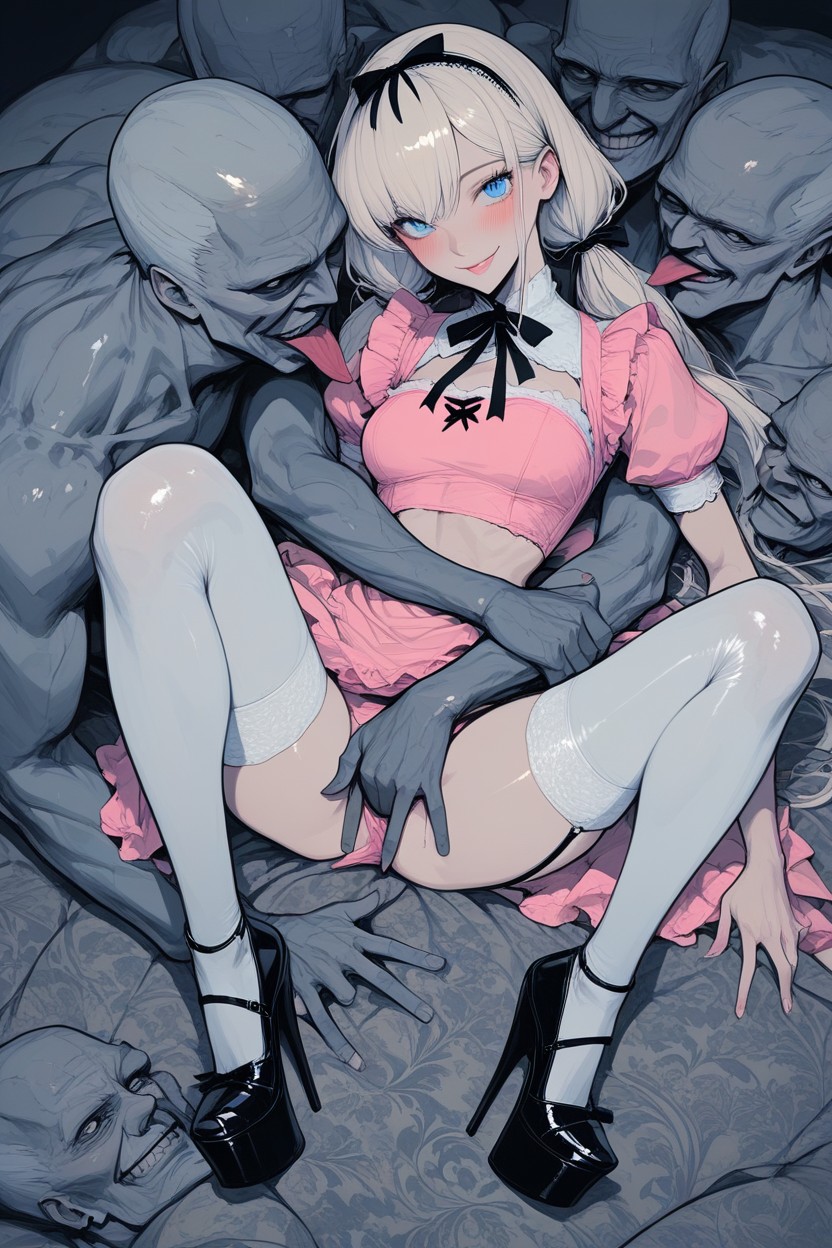 High Detailed Face, Action Lines, Blue Eyes Hentai IA