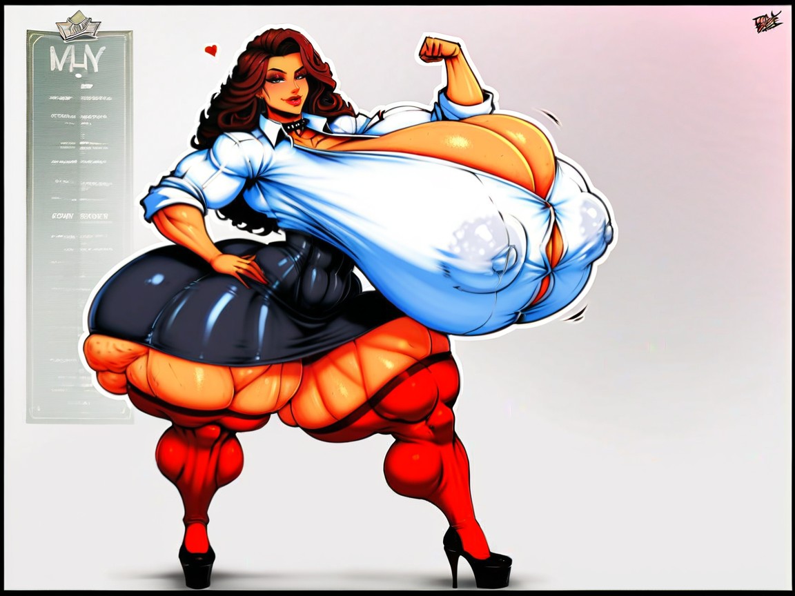 Gigantic Thighs, Colossal Breast, Thick Hips Wider Than Shoulders AI Porn