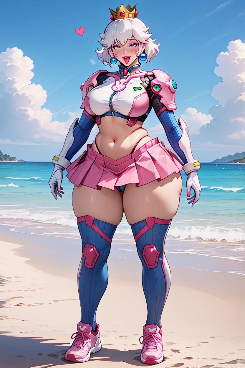 Very Big Hips, White Hair, Foreground AI Porn