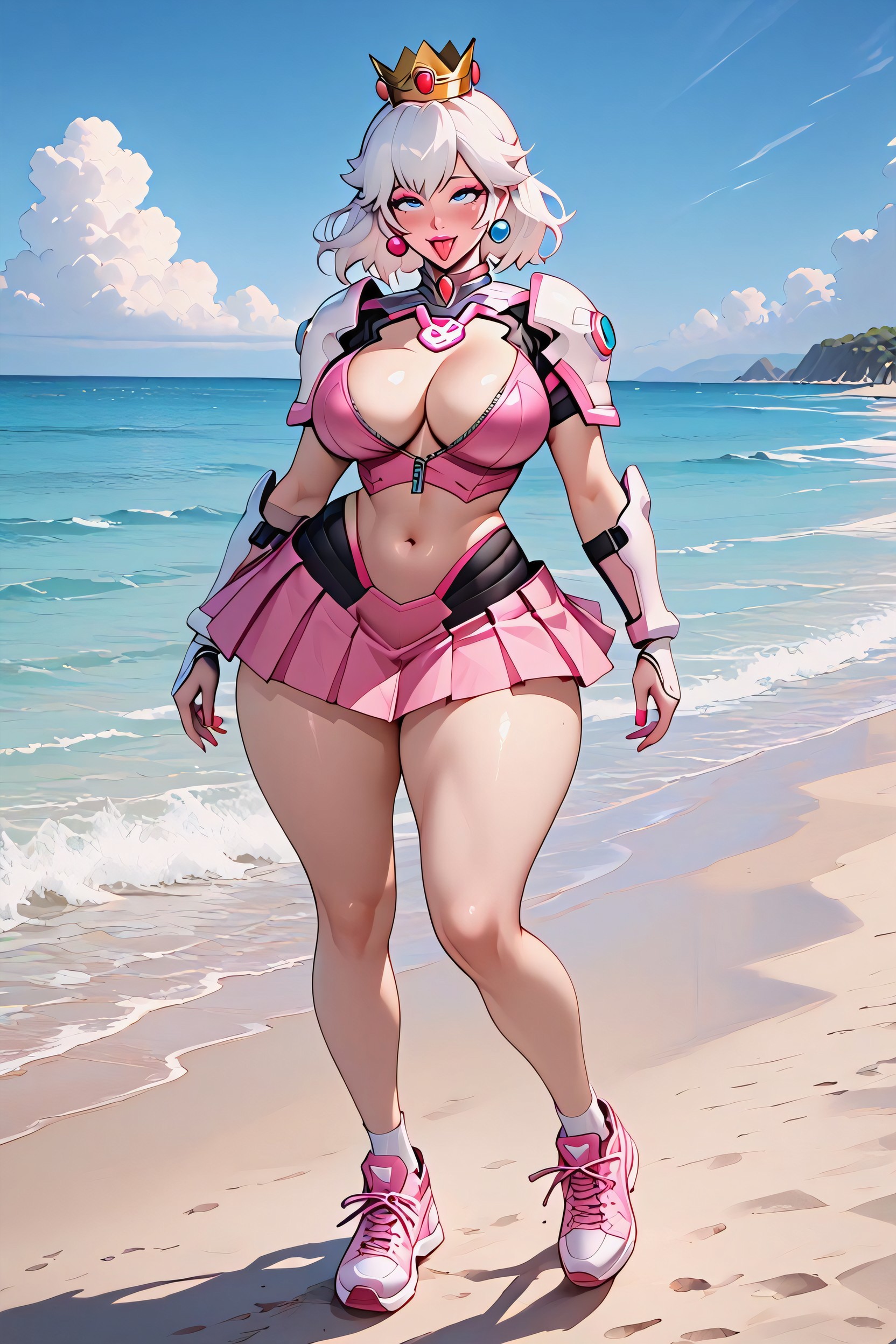 Pink Nails, Uncovered Navel, Rose Sneakers AI Porn
