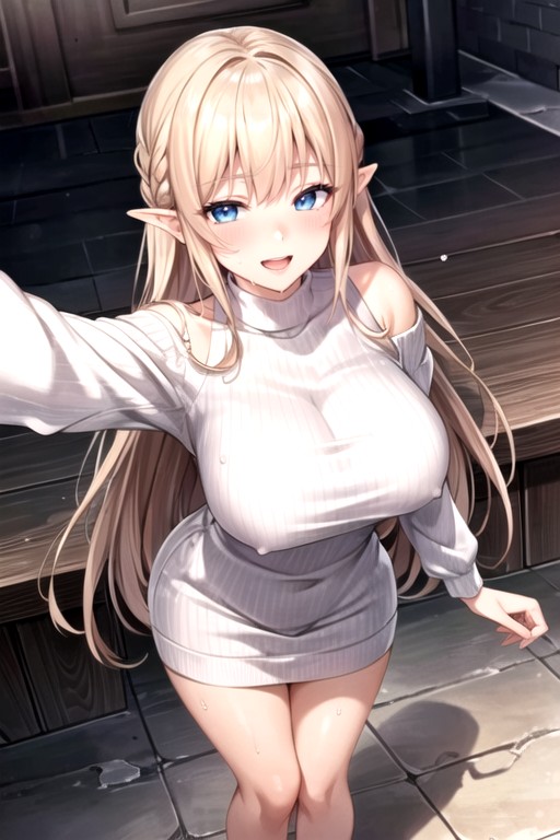 High Angle, Beautiful Face, Voluptuous Porno IA Hentai