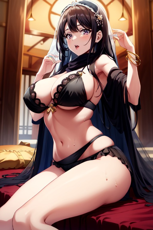Pink Vagina Visible, Transparent Black Lace Cloth Wrapped On Waist, Vagina Squirting Juice Porno IA Hentai