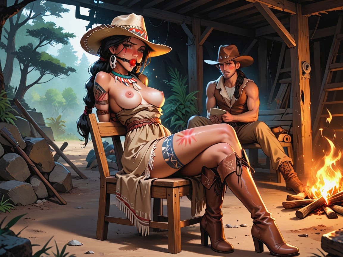 Wild West, Blushing, Embarrased AI Porn