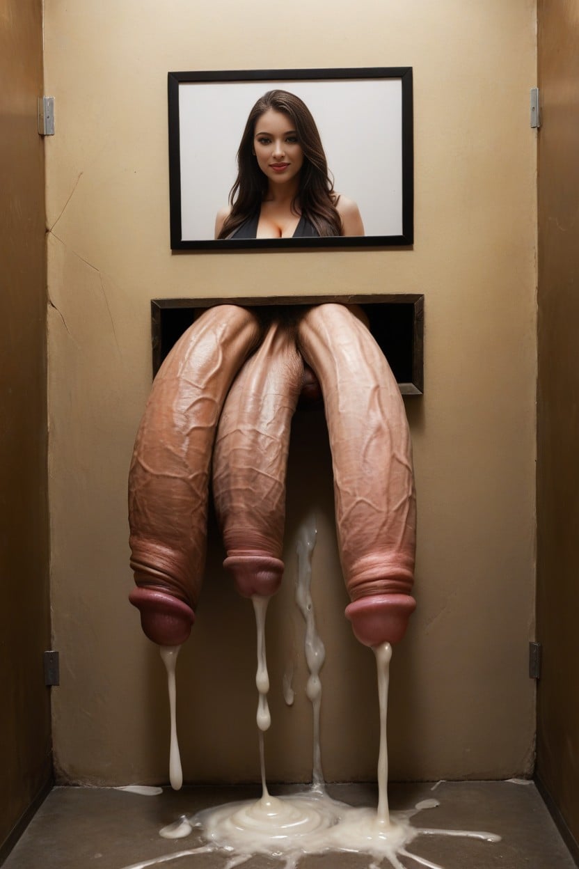 Futanari, Through Wall, Laying On Stomach AI Porn