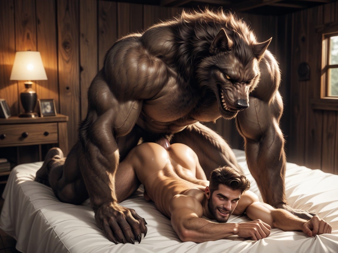 Werewolf Furry Werewolf Body, Werewolf Sweating, Doggy Style AI Gay Porn
