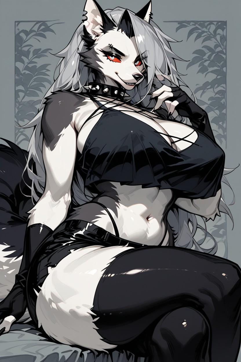 Black Shorts, Furry, Gray Hair Hentai IA