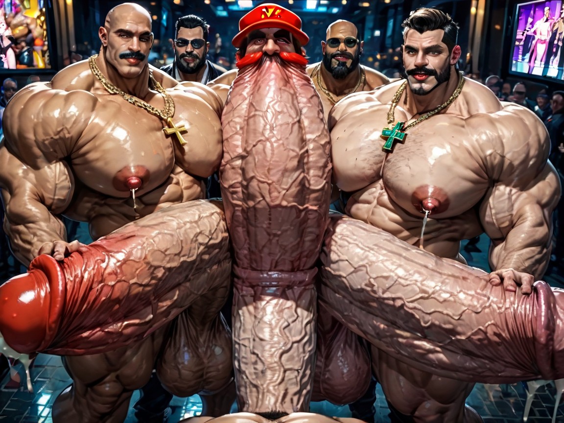 Many Huge Cocks In Mouth And Hyper Massive Ass, Hyper Boobs, Many People Around AI Gay Porn