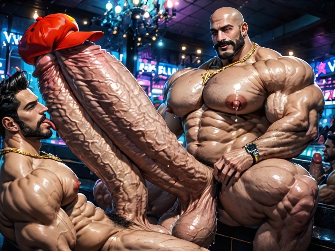 Sweaty, Focus Under Boob, Hyper Bulky AI Gay Porn