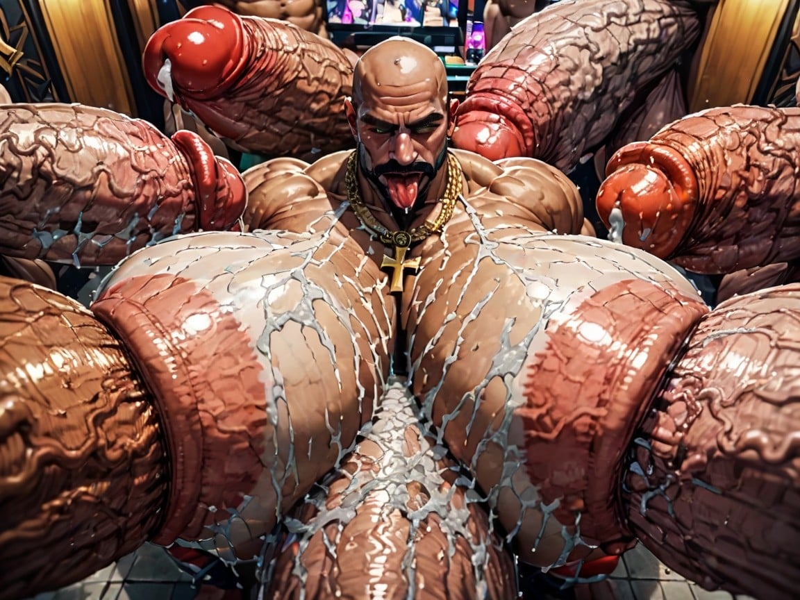 Huge Hyper Areola, Many People Around, Front View AI Gay Porn