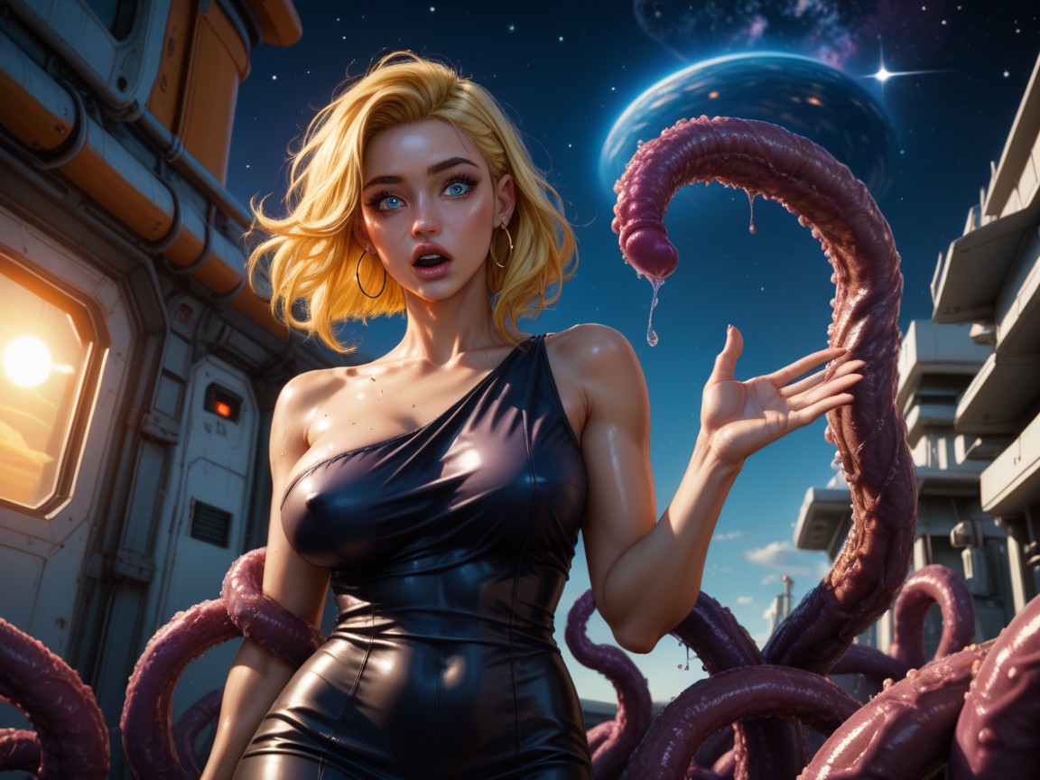 Hideous Monster, Looking At Monster, Oiled Skin Hentai AI Porn