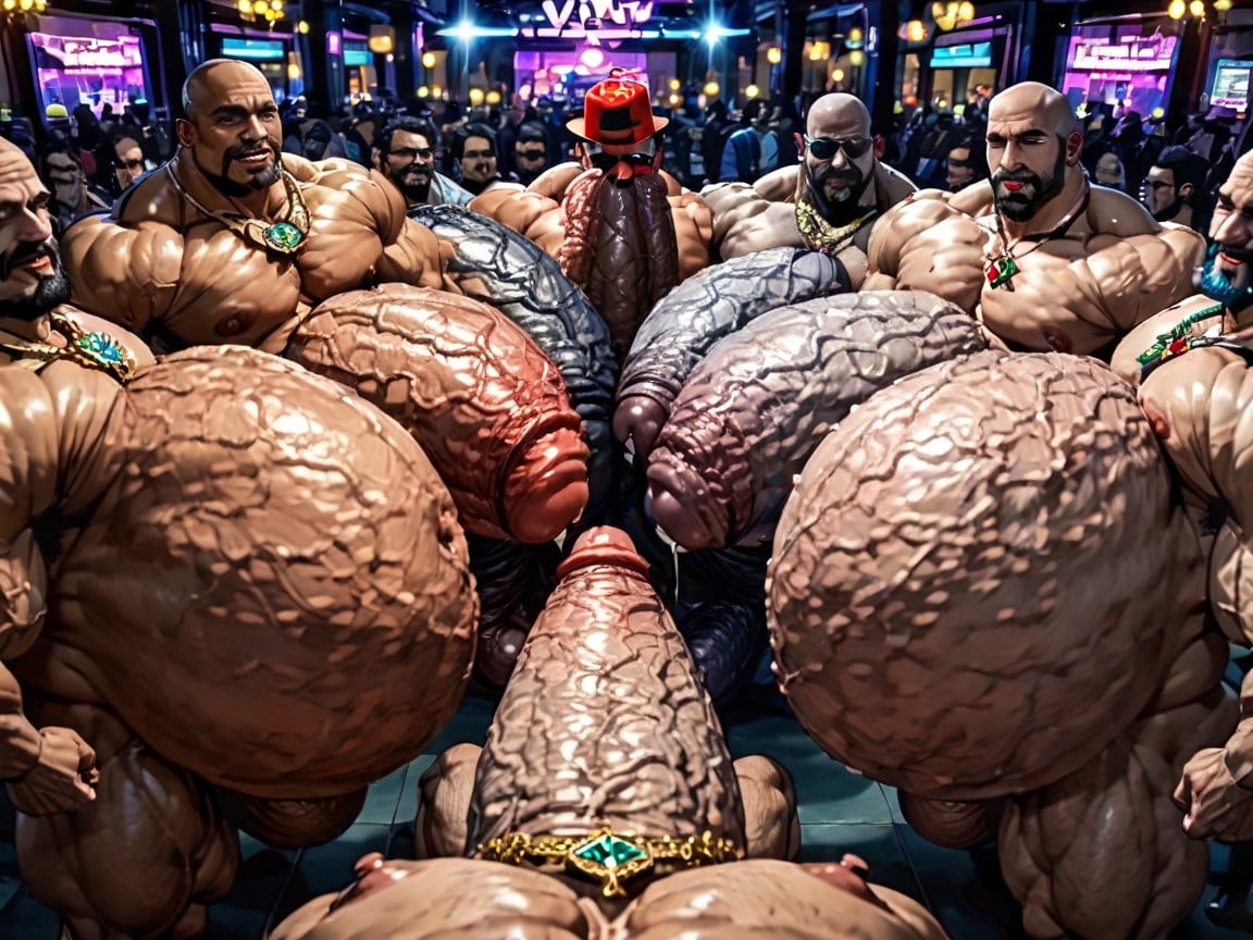 Many Hyper Breasts, Blowjob (3rd Person), Thick Moustache With Beard AI Gay Porn