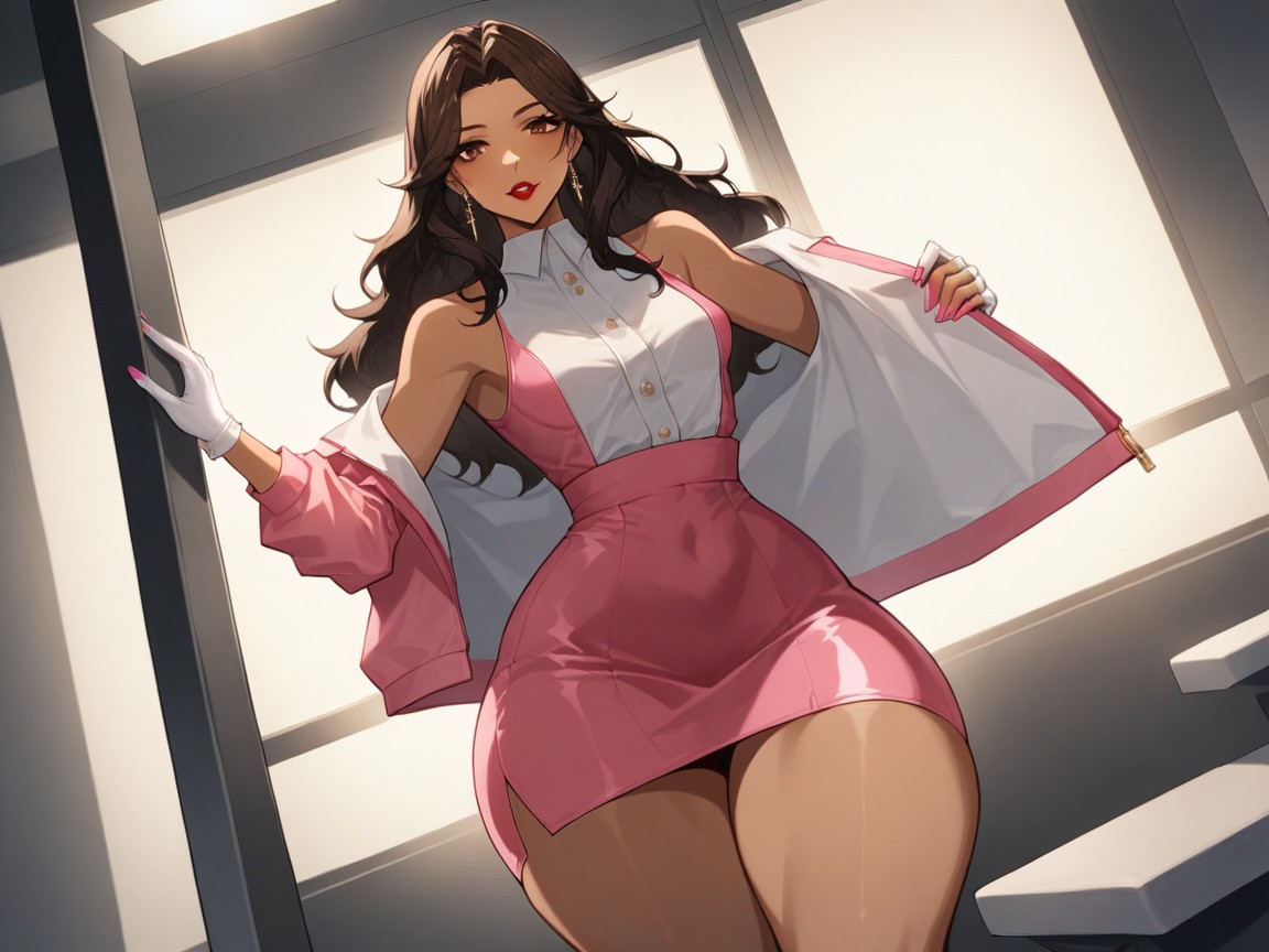 Pale Tan Skin, Wide Ass Cheeks, Pretty Diva Face Hentai IA