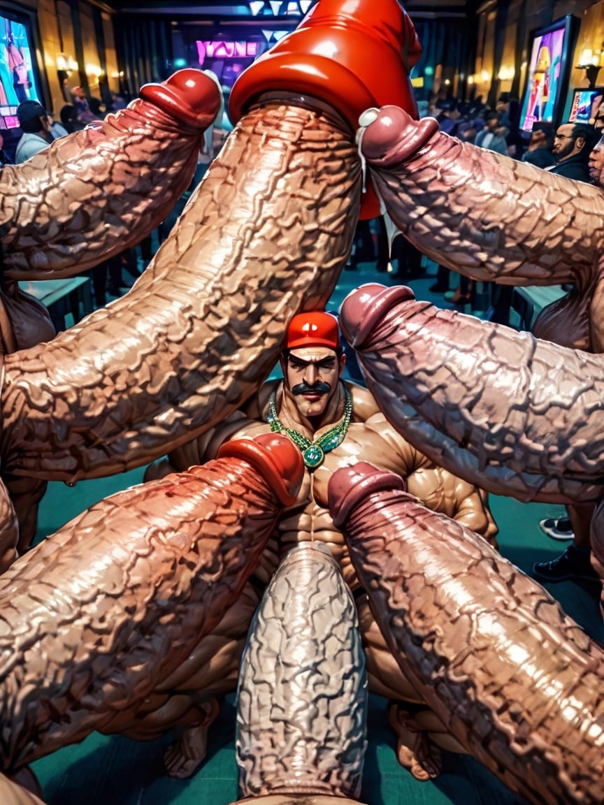 Sideburns, Blowjob (3rd Person), Impossibly Long Hyper Penis AI Gay Porn