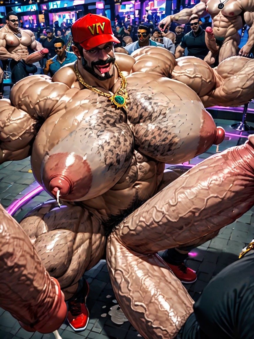 Hands Spreading Ass Very Far Apart, Double Penetration In Mouth, Massive Muscles AI Gay Porn