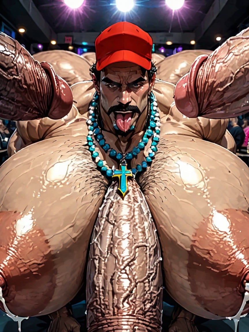 Necklace, Mouth Agape, Sweaty AI Gay Porn
