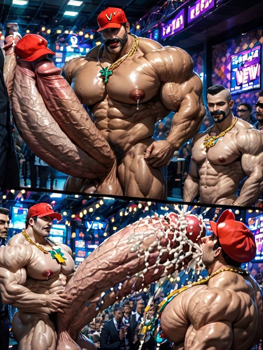 Grande Angular, Rough Hyper Huge Cocks Everywhere On Him, Gay Gangbang Pornografia gay com IA