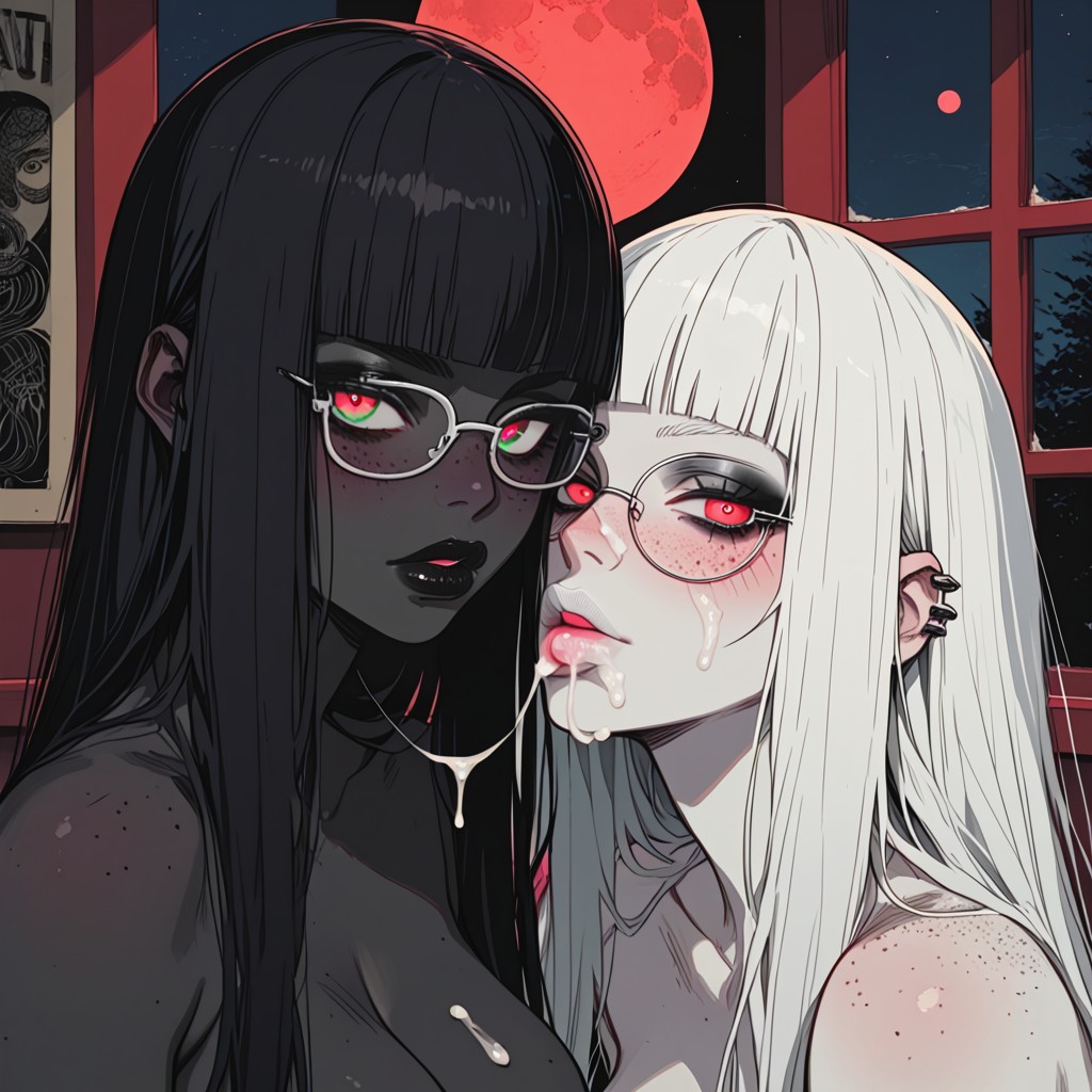 Inside, Pitch Black Skin, Large Eyes Hentai IA