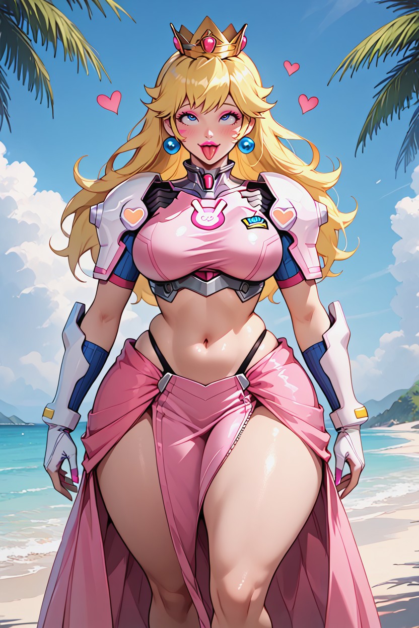 Large Chest, Black Strappy Thong, Big Breasts Hentai AI Porn