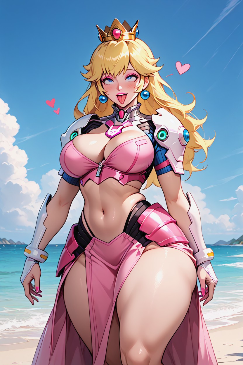Blue Eyes Pink Lipstick, Ahegao, Large Chest Hentai AI Porn