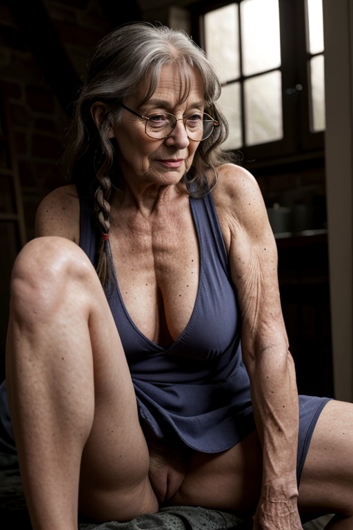 Full Body, Ultra Wrinkled, Glasses AI Porn