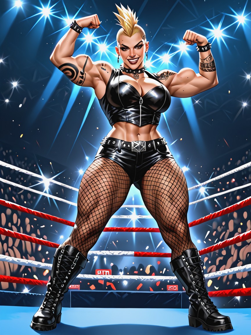 Fishnets, Champion, Tattoo AI Porn