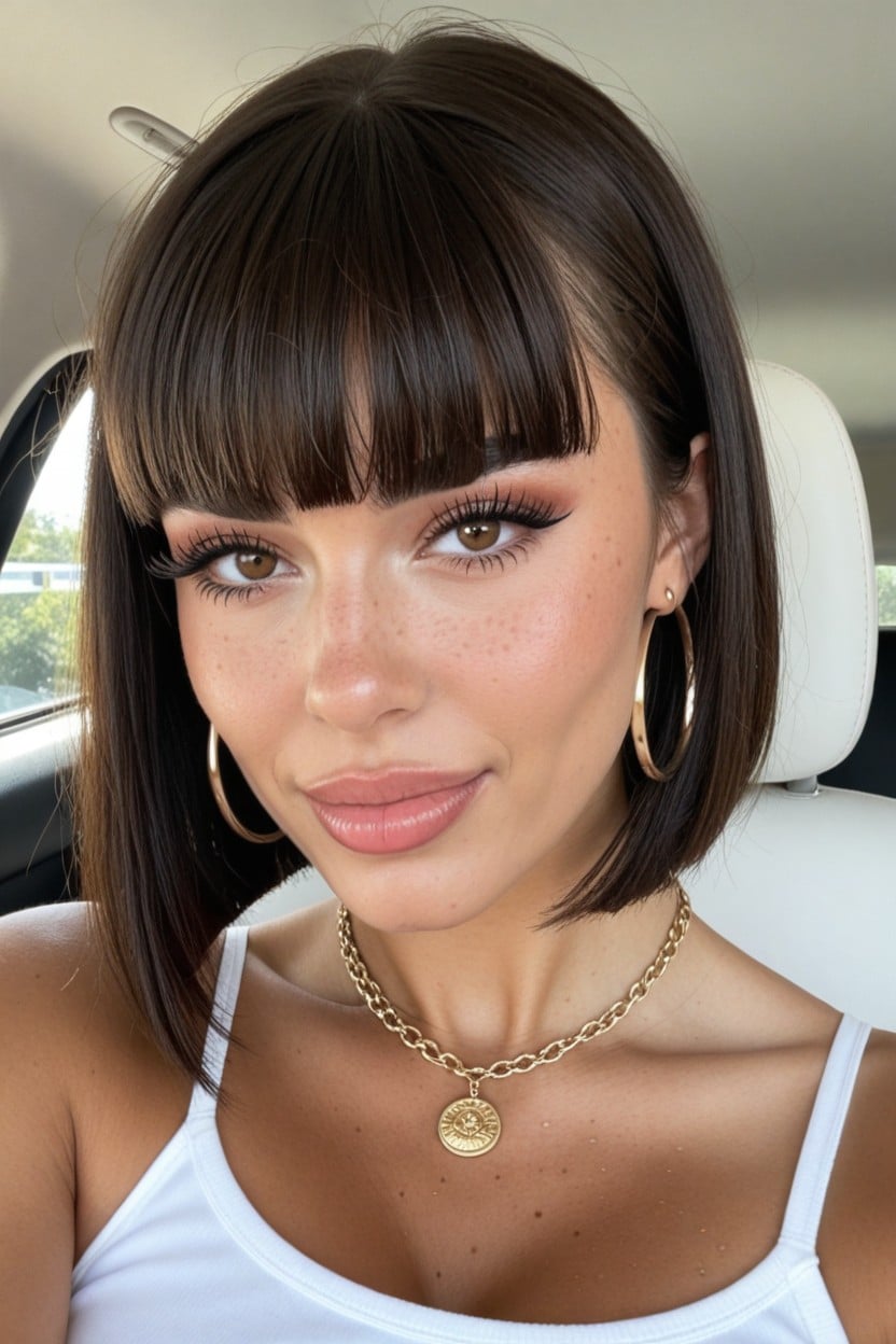 Attractive Woman, Big Wide Set Eyes, Close Up Beauty Shot AI Porn