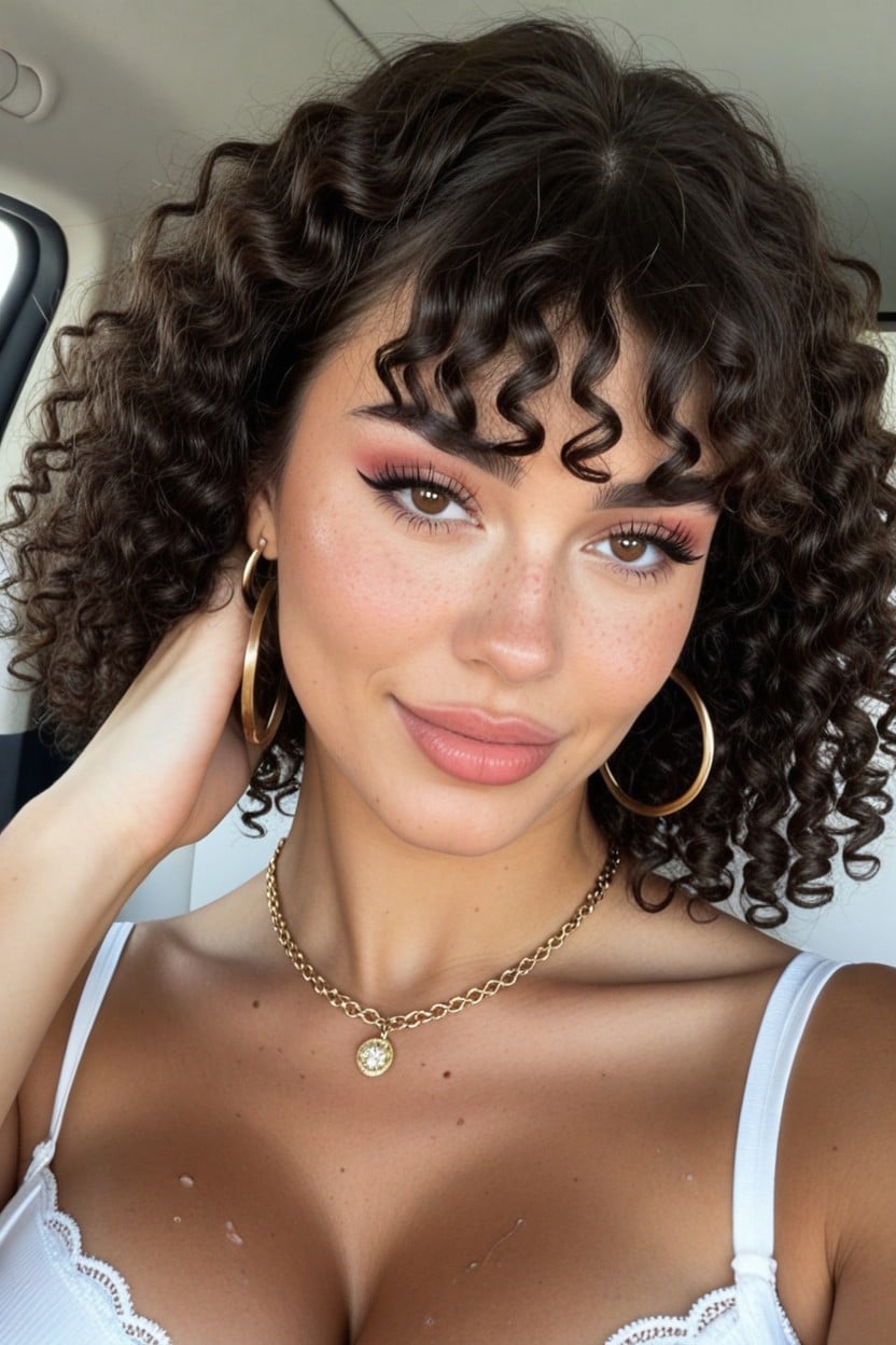 Close Up Beauty Shot, Perfect Smooth Skin, Freckles On The Face AI Porn