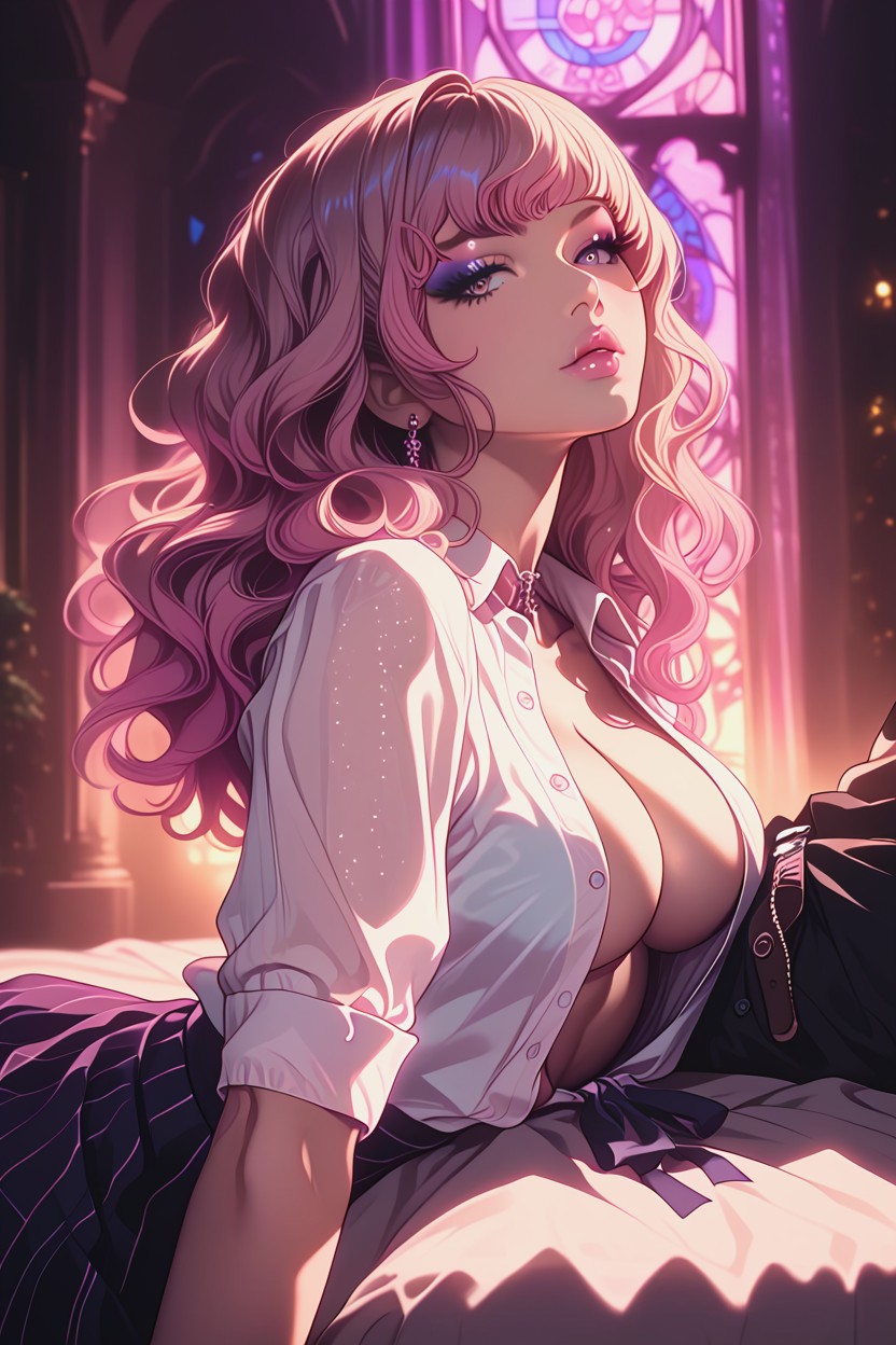 Delicate Blending, Kneeling, Perspective Hentai AI Porn