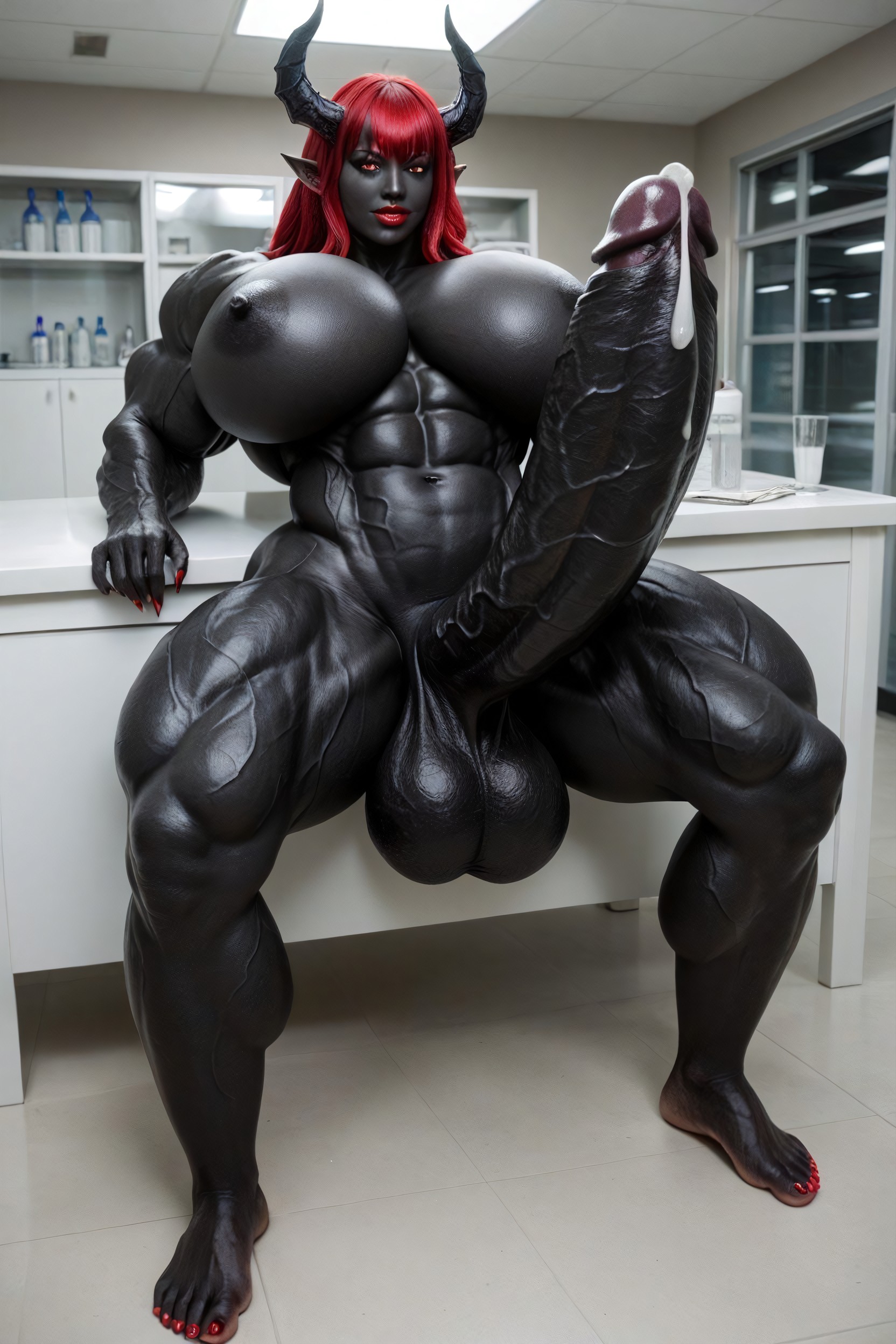 Perfect Tits, Gigantic Muscle Trapez, Red Eyes Porno IA transsexuelle
