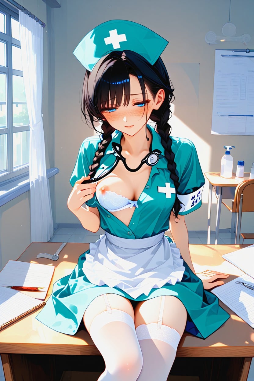 Stethoscope, Hospital, Blue Eyes Hentai IA