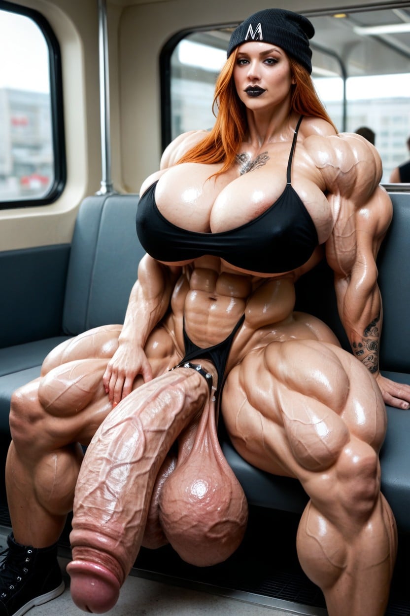 Hyper Muscles, Tatouage, Thick Thighs Porno IA transsexuelle