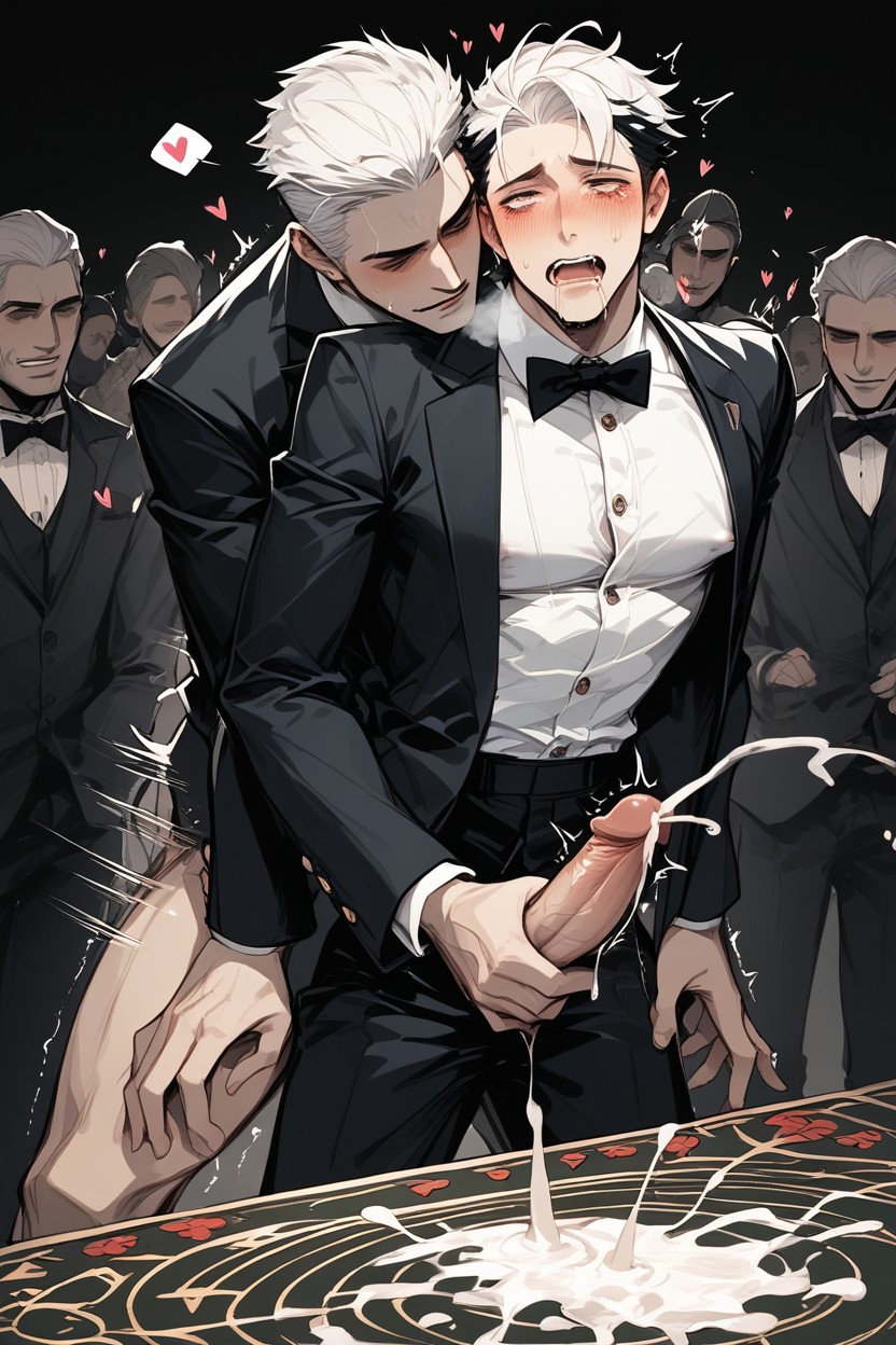 Veiny Cock, Detailed Facial Expressions, Waiters Pornografia gay com IA