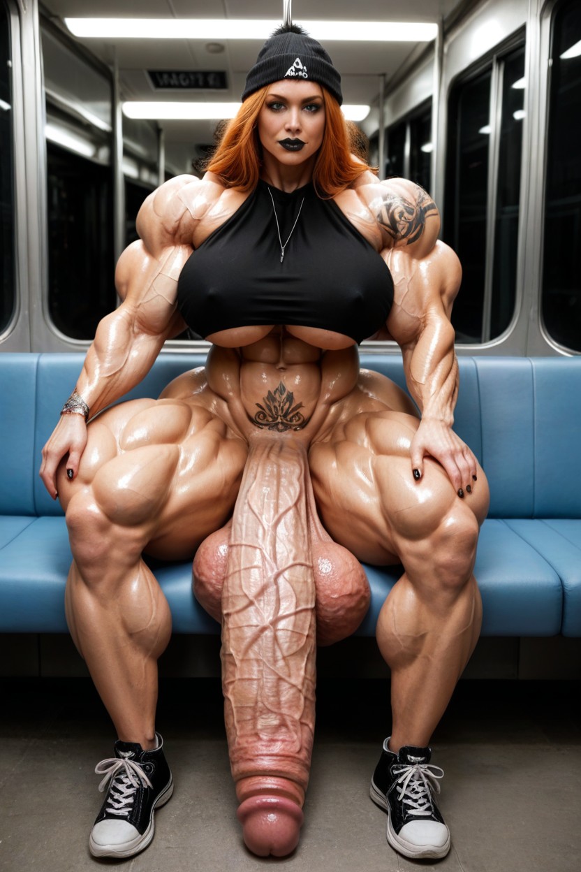 Huge Biceps, Muscle Shoulders, Bulging Veins Shemale AI Porn