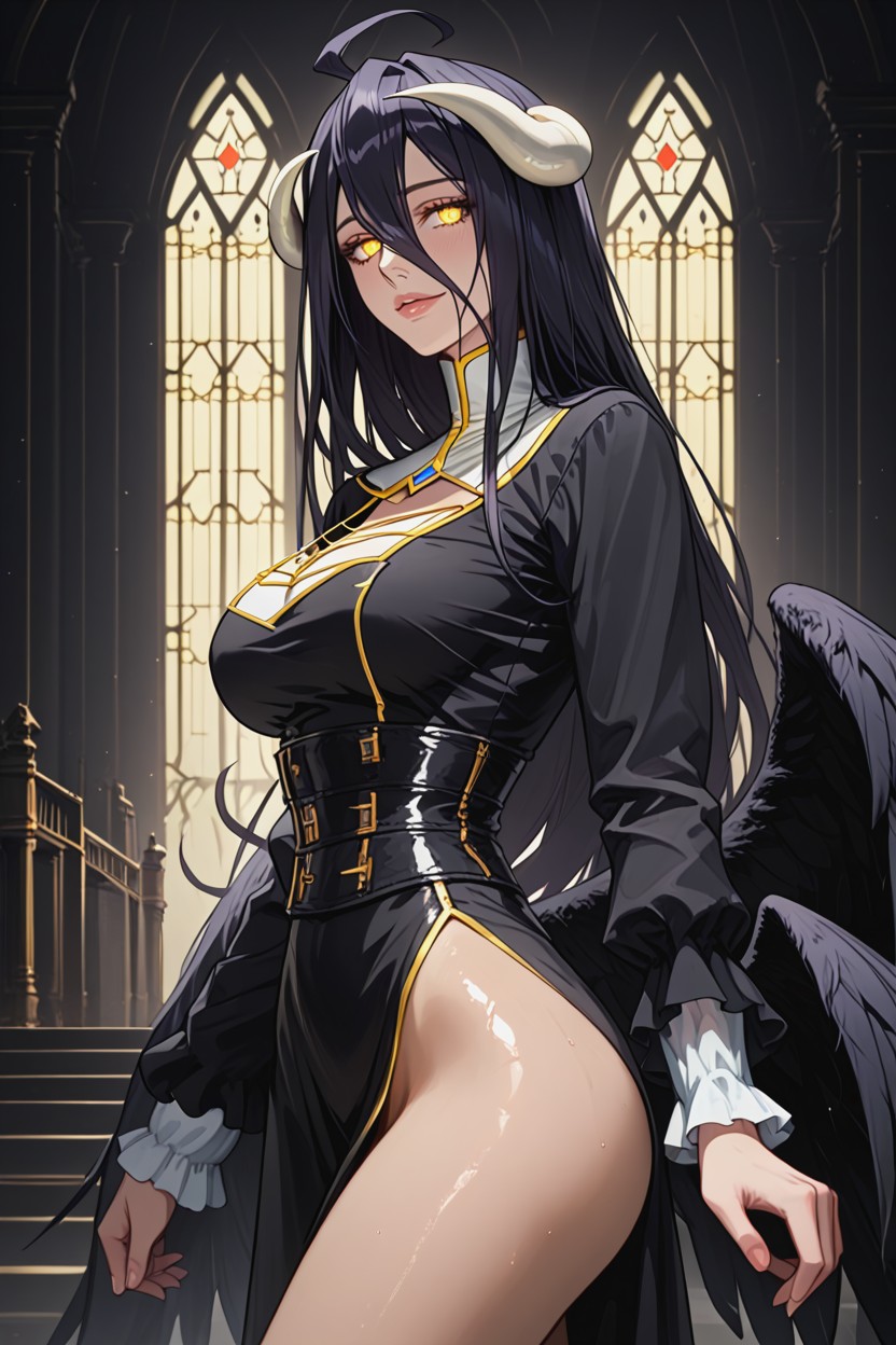 Ultra High Details, Dark Blue Walls, Oiled Skin Hentai IA