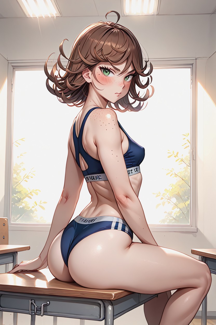 Small Breasts, Tatsumaki, Embarrassed AI Porn