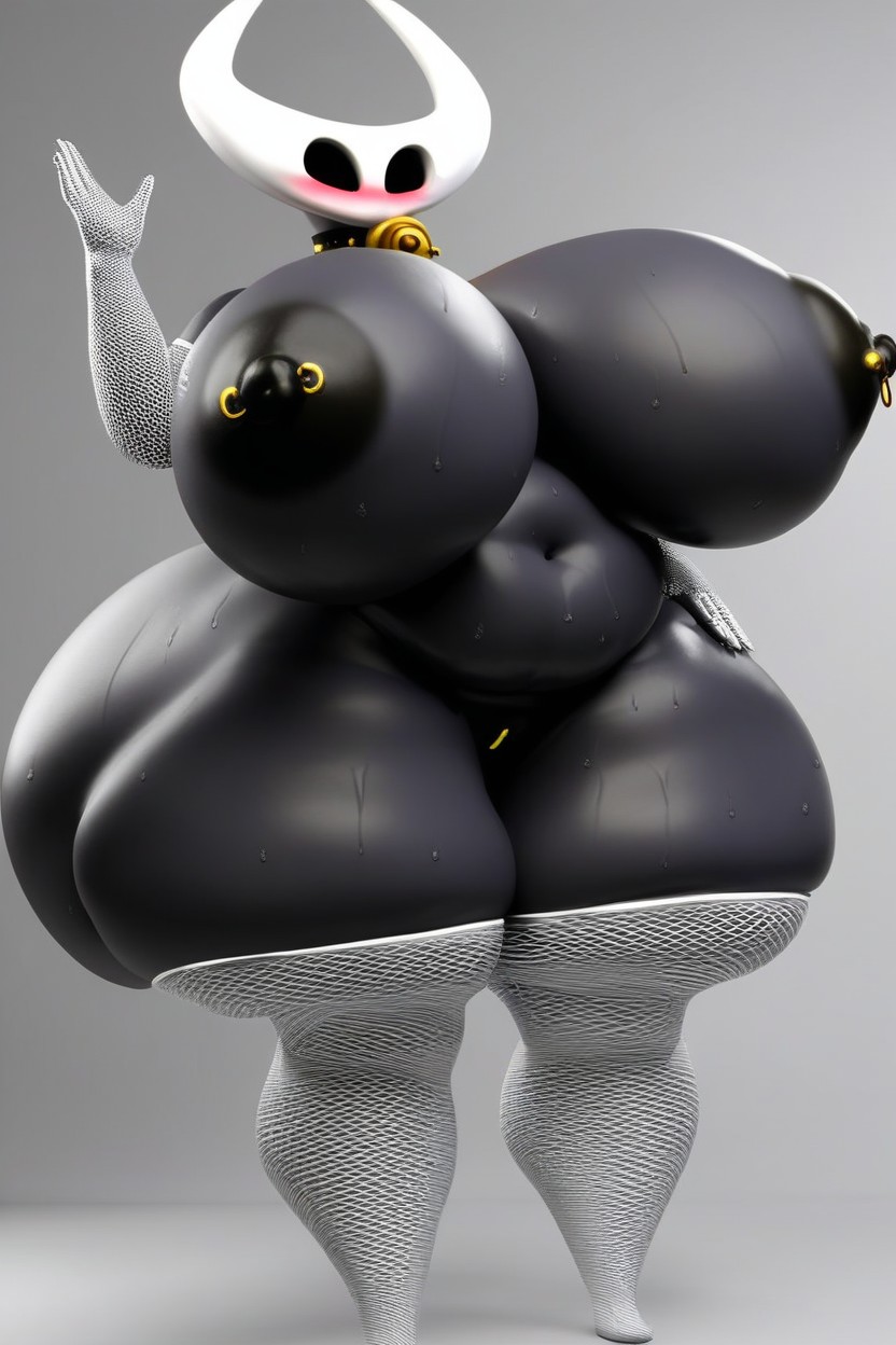 Elbow Gloves She Stands In Her Bedroom, Chubby Belly, Chubby Belly Big Black Nipples Furry AI Porn