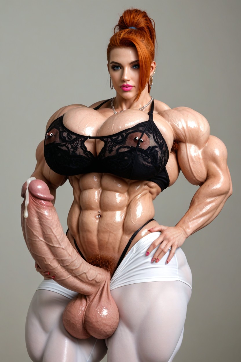 Absurdly Oversized Veiny Futanari Cock, Hyper Gigantic Muscles, Hyper Gigantic Massive Muscles Shemale AI Porn