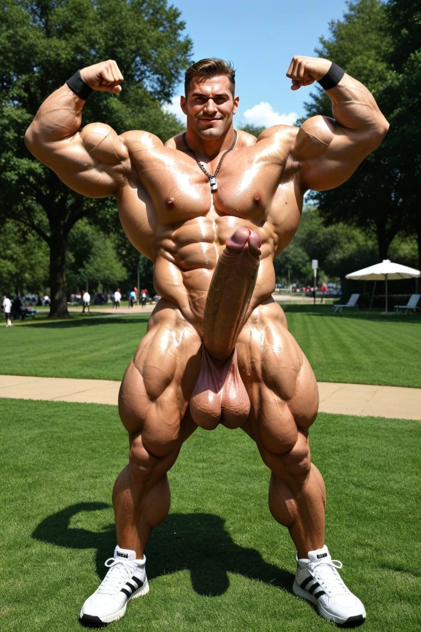 Extreme Gigantic Balls, Fit Long Abs, Sagging Testicles AI Gay Porn