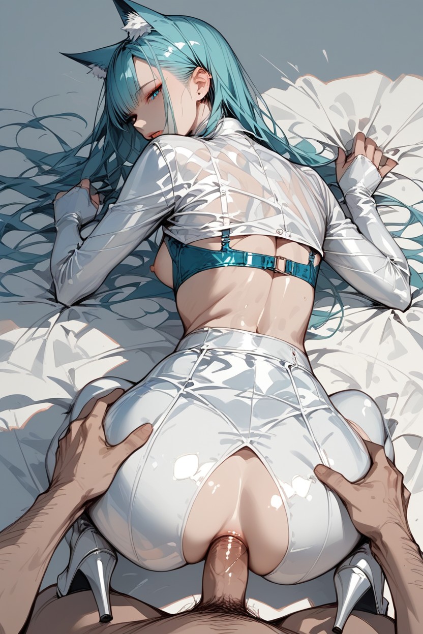Dripping, Unbuttoned, Side View Hentai AI Porn