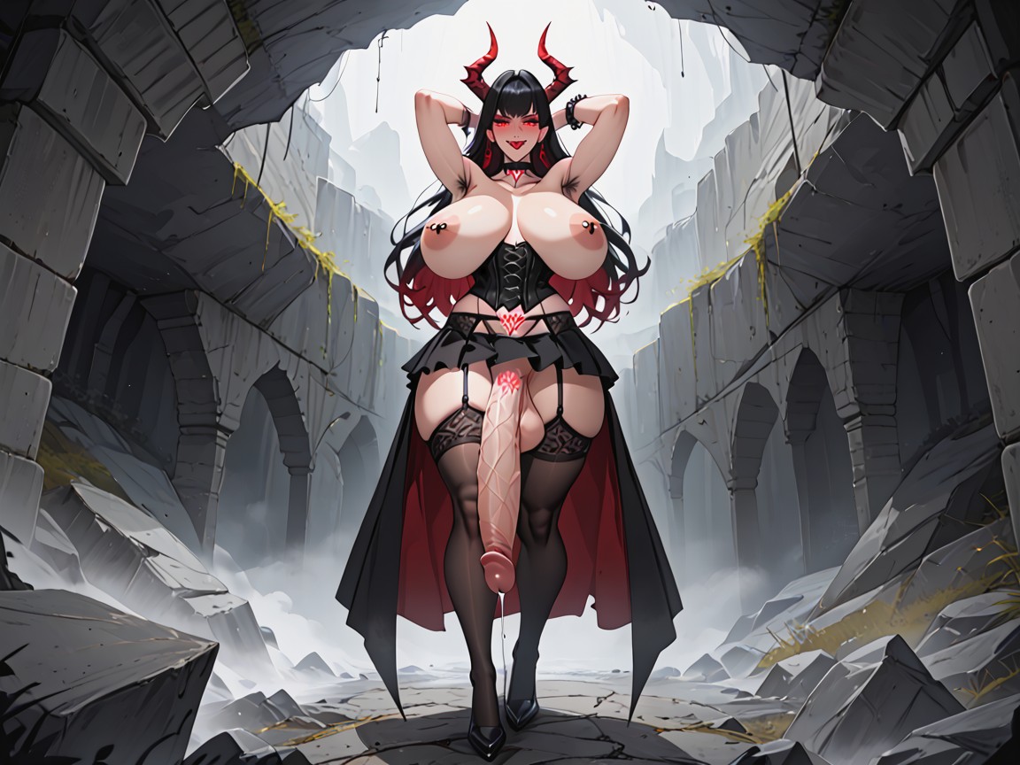Von Unten, Schamhaar, Massive Cock Hentai KI Porno
