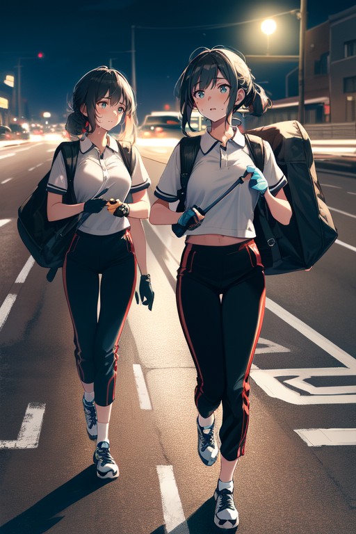 Many Pedestrians Around, Long Traffic Jam, Full Body Hentai AI Porn
