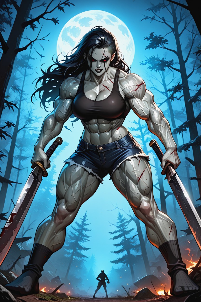 Fitness Slasher, Sports Bra, Forest AI Porn