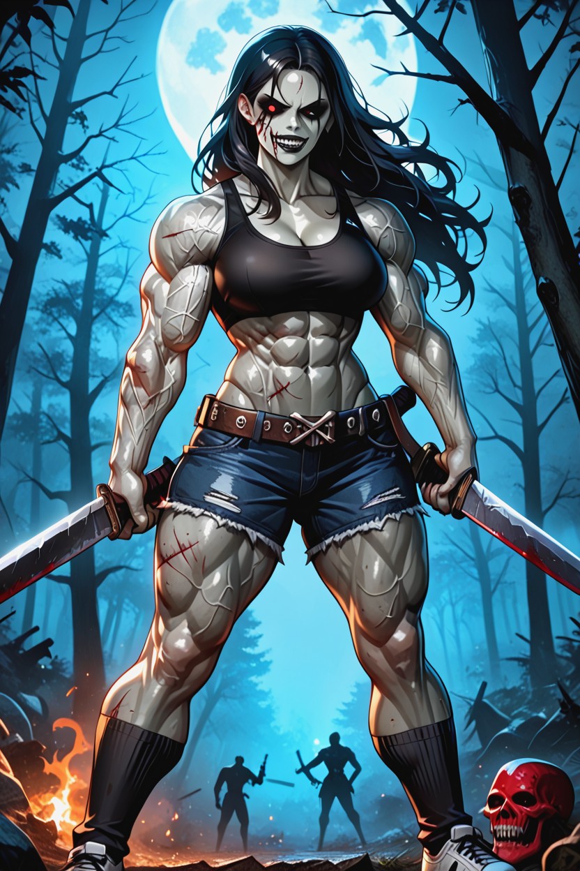 Female Body Builder, Undead Skin, Fitness Model AI Porn
