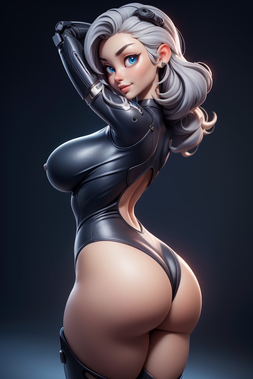 Thick And Powerful Body, No Hair, Bald With No Hair On Head Hentai AI Porn