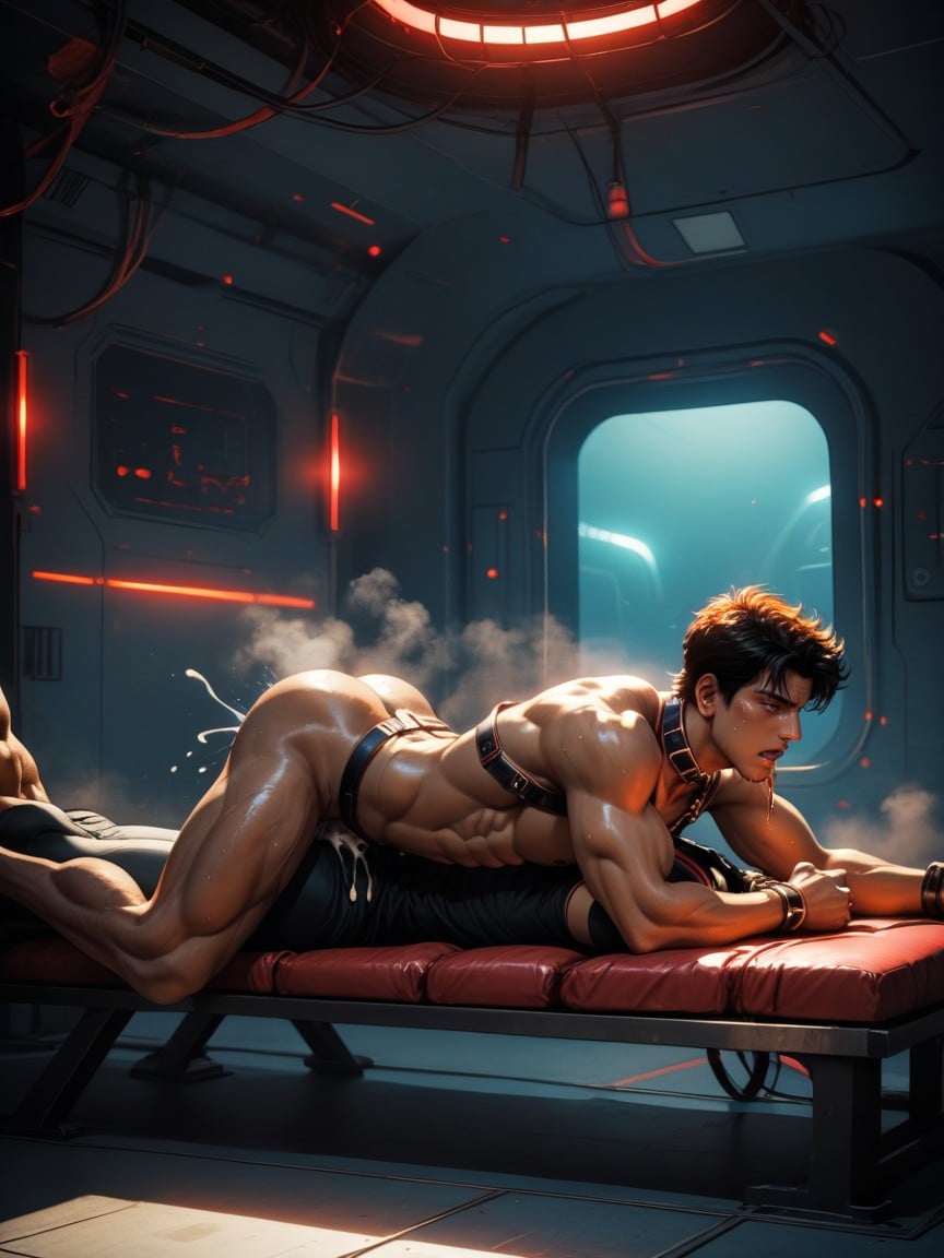 Spaceship Interior, Tied Up, Overall Detail AI Gay Porn