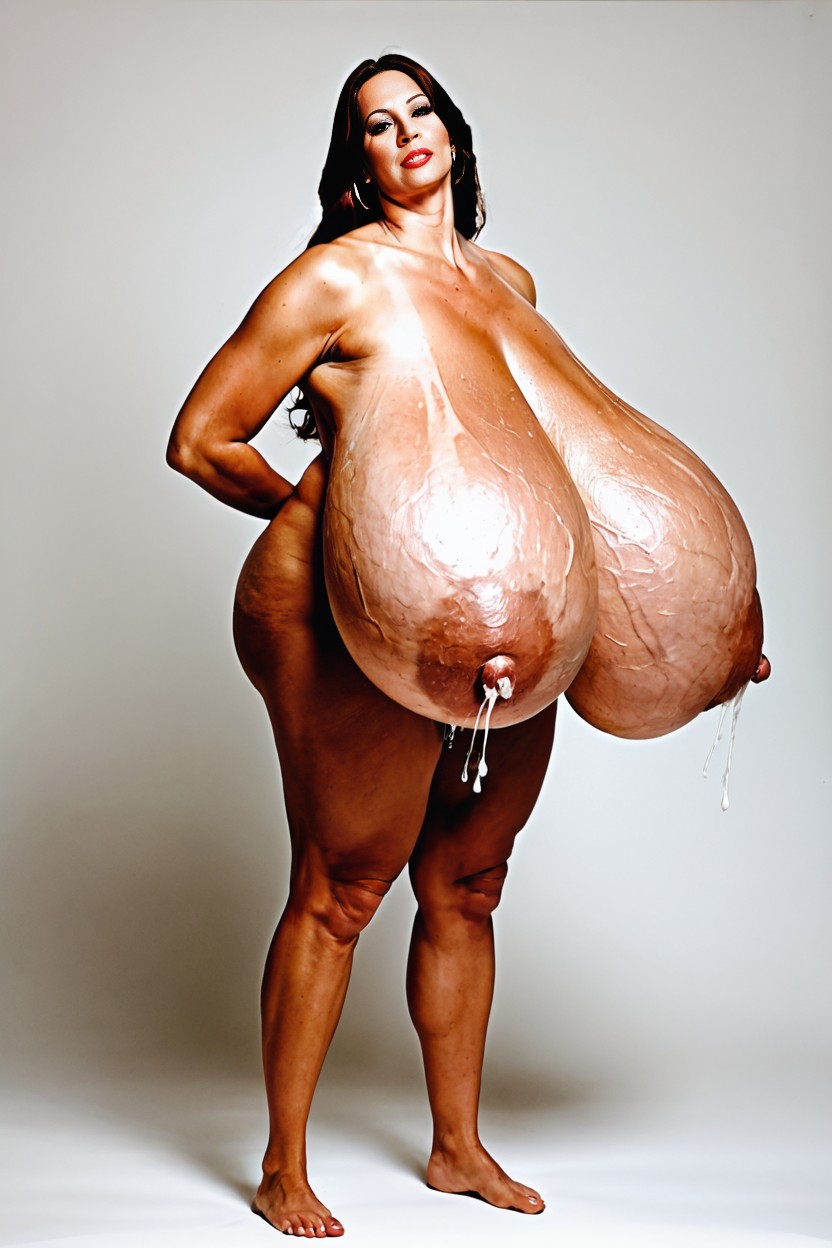 Long Nipples, Arms Behind Back, Long Nipples AI Porn