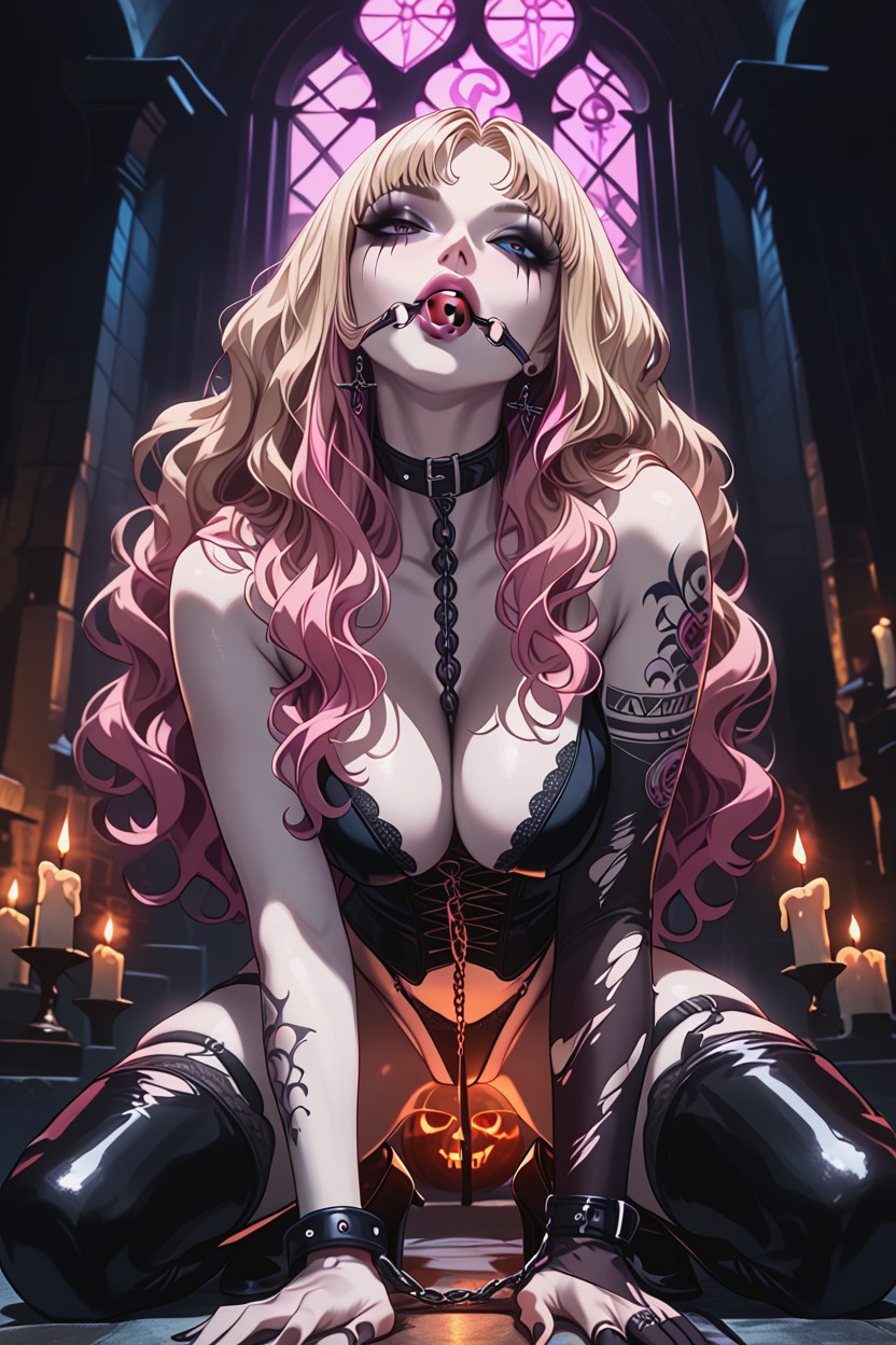 Pale Skin, Breasts Hanging Free, Blue Eyes Porno IA Hentai