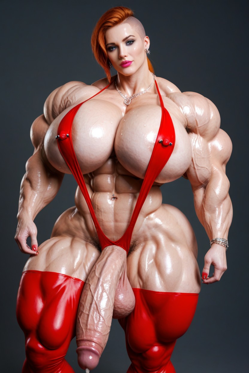 Huge Biceps, Extremely Muscular, Female Bodybuilder Shemale AI Porn