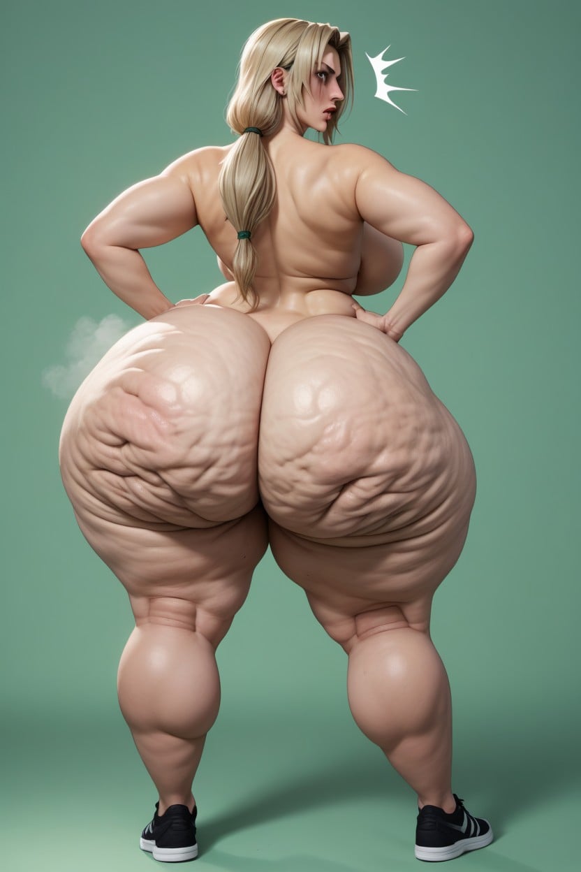 18+, Huge Butt, Green Background AI Porn